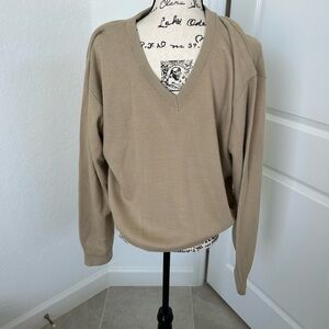Tan V-Neck Sweater